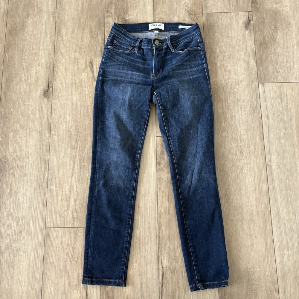 Frame Jeans Womens 27 Le Skinny De Jeanne Stretch Denim Medium Wash